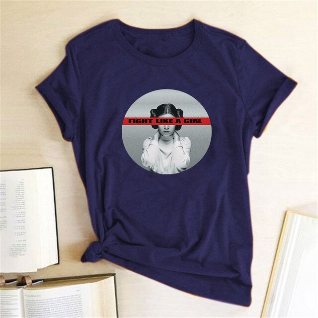 Fight Like A Girl Print Feminist T-shirt
