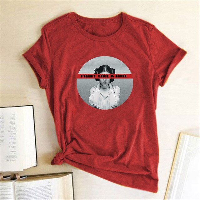 Fight Like A Girl Print Feminist T-shirt