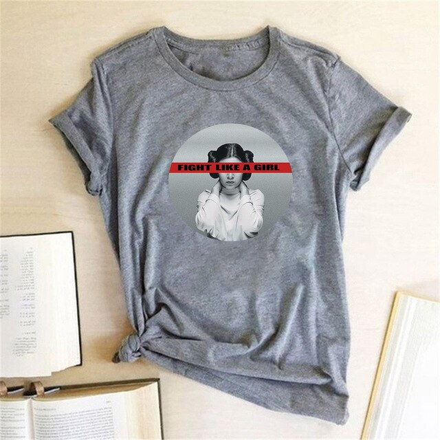 Fight Like A Girl Print Feminist T-shirt