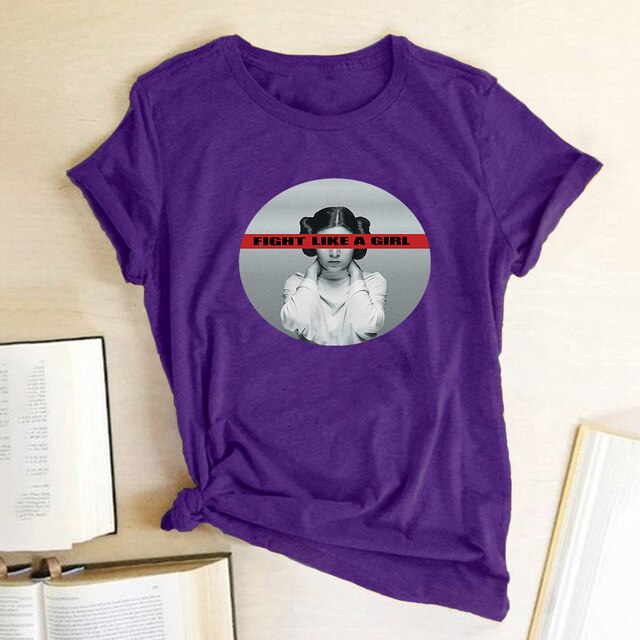 Fight Like A Girl Print Feminist T-shirt