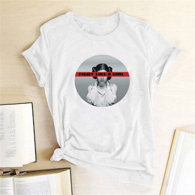 Fight Like A Girl Print Feminist T-shirt