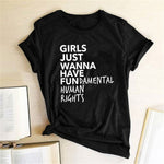 Load image into Gallery viewer, Girls Just Wanna Have Fundamental Human Rights T-shirt
